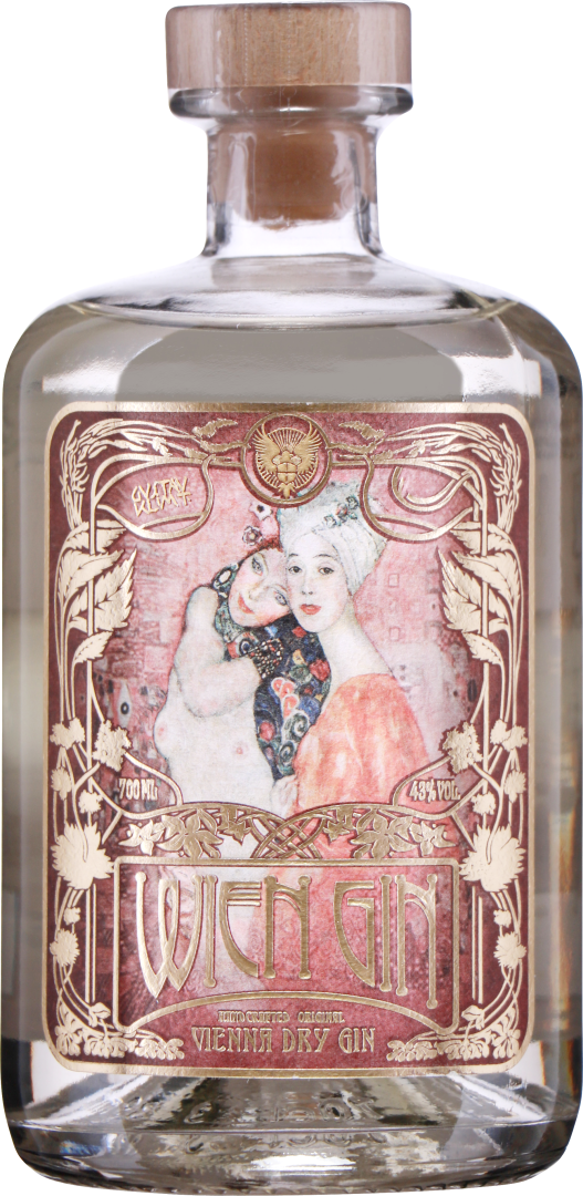 Wien Gin Gustav Klimt Edition mit Glas im Geschenkkarton